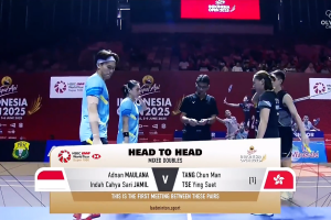 2025年 印尼公开赛 R32 混双 阿德南·毛拉纳&英达·卡亚·萨里·贾米尔[印尼] vs [中国香港]邓俊文&谢影雪