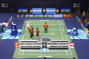 2014年 香港公开赛 SF 男双 马德斯·康拉德-彼德森&马德斯·皮勒尔·科尔丁[丹麦] vs [印尼]穆罕默德·阿赫桑&亨德拉·塞蒂亚万