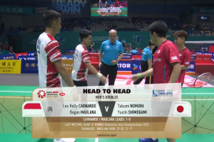 2025年 中国公开赛 R32 男双 里奥·罗利·卡尔南多&巴格斯·毛拉纳[印尼] vs [日本]野村拓海&霜上雄一