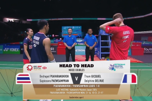 2025年 马来西亚公开赛 QF 混双 德差波·普瓦拉努克罗&苏皮萨拉·帕维斯坦帕[泰国] vs [法国]汤姆·吉凯尔&德尔菲娜·德尔吕