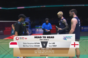 2025年 马来西亚公开赛 R16 男双 萨巴·卡亚曼·咖塔曼&穆罕默德·利萨·巴列维·伊斯法哈尼[印尼] vs [英格兰]本·莱恩&肖恩·文迪