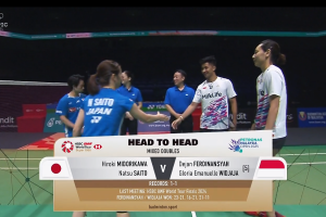 2025年 马来西亚公开赛 R16 混双 绿川大辉&斋藤夏[日本] vs [印尼]德扬·费迪纳夏&格罗里亚·埃马努埃莱·维德佳佳