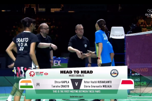 2025年 德国公开赛 SF 混双 德鲁夫·卡皮拉&塔尼沙·克拉斯托[印度] vs [印尼]雷汉·诺法勒·库沙扬托&格罗里亚·埃马努埃莱·维德佳佳