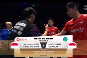 2025年 全英公开赛 SF 男双 萨巴·卡亚曼·咖塔曼&穆罕默德·利萨·巴列维·伊斯法哈尼[印尼] vs [印尼]里奥·罗利·卡尔南多&巴格斯·毛拉纳