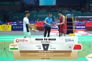 2025年 中国公开赛 R32 男单 拉克什亚·森[印度] vs [中国]李诗沣
