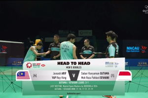 2025年 澳门公开赛 F 男双 朱奈迪·阿里夫&叶睿庆[马来西亚] vs [印尼]萨巴·卡亚曼·咖塔曼&穆罕默德·利萨·巴列维·伊斯法哈尼