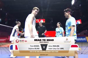 2025年 印尼公开赛 QF 混双 汤姆·吉凯尔&德尔菲娜·德尔吕[法国] vs [印尼]阿德南·毛拉纳&英达·卡亚·萨里·贾米尔