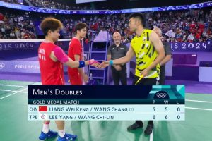 2024年 奥运会 F 男双 梁伟铿&王畅[中国] vs [中国台北]李洋&王齐麟